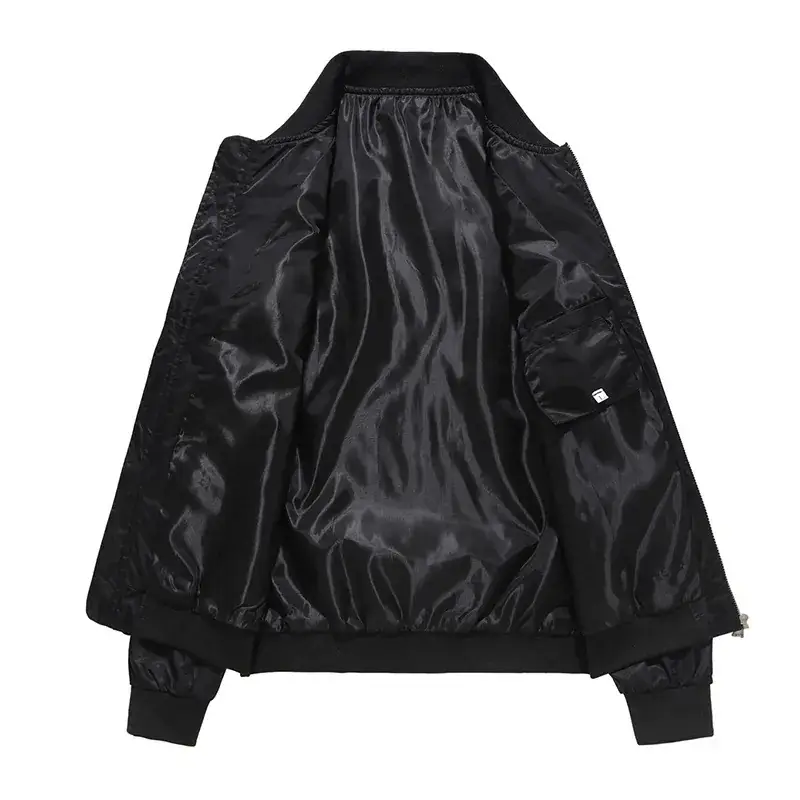 Red Bomber Jacket for Men Plus Size Windproof - Image 7