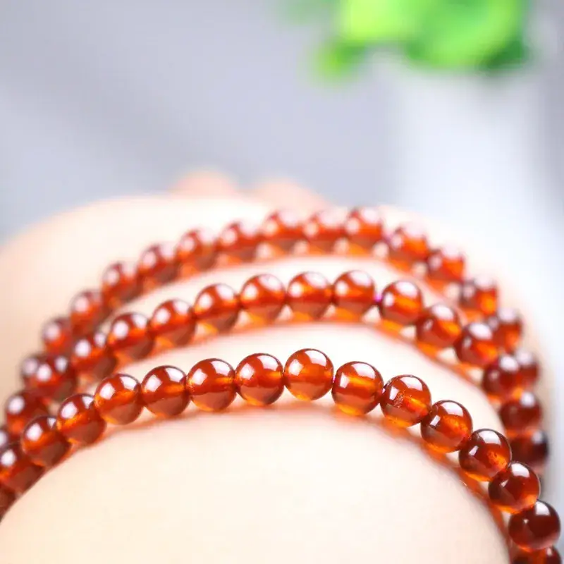 Natural Orange Garnet Multi-Circle Bracelet for Women - Image 2