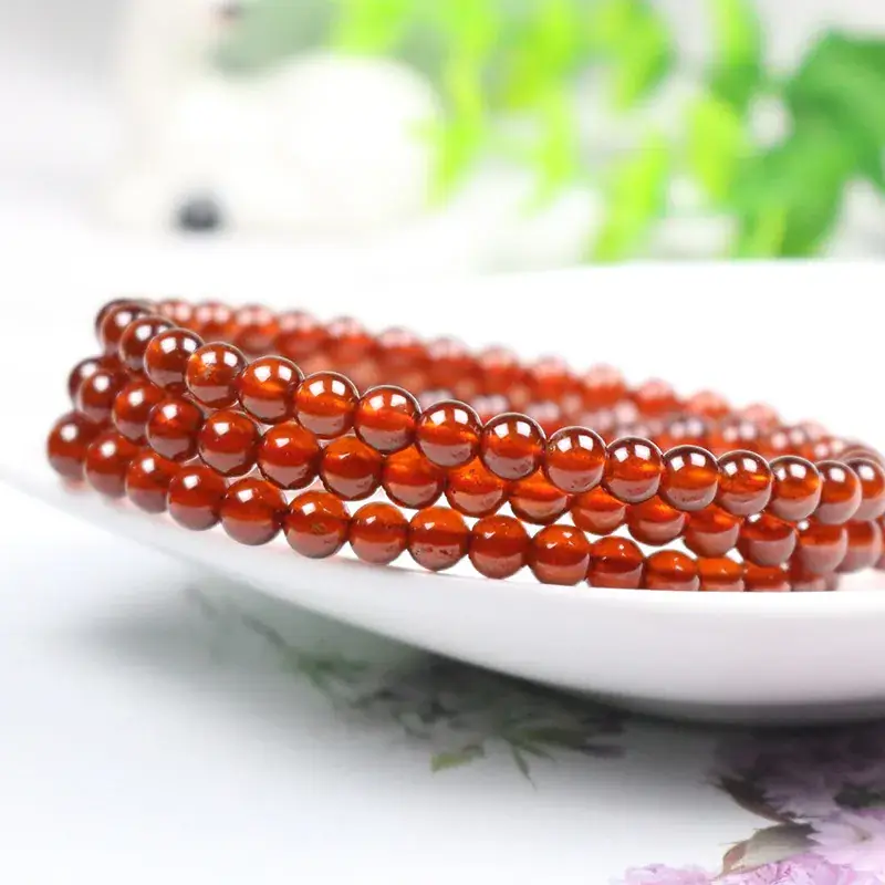 Natural Orange Garnet Multi-Circle Bracelet for Women - Image 4