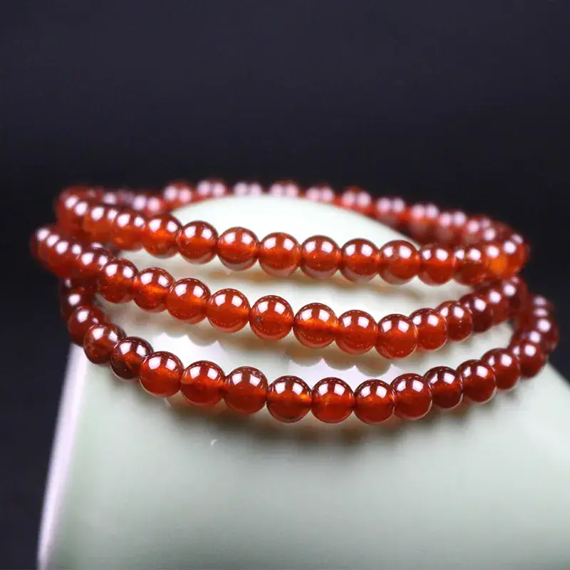 Natural Orange Garnet Multi-Circle Bracelet for Women - Image 5