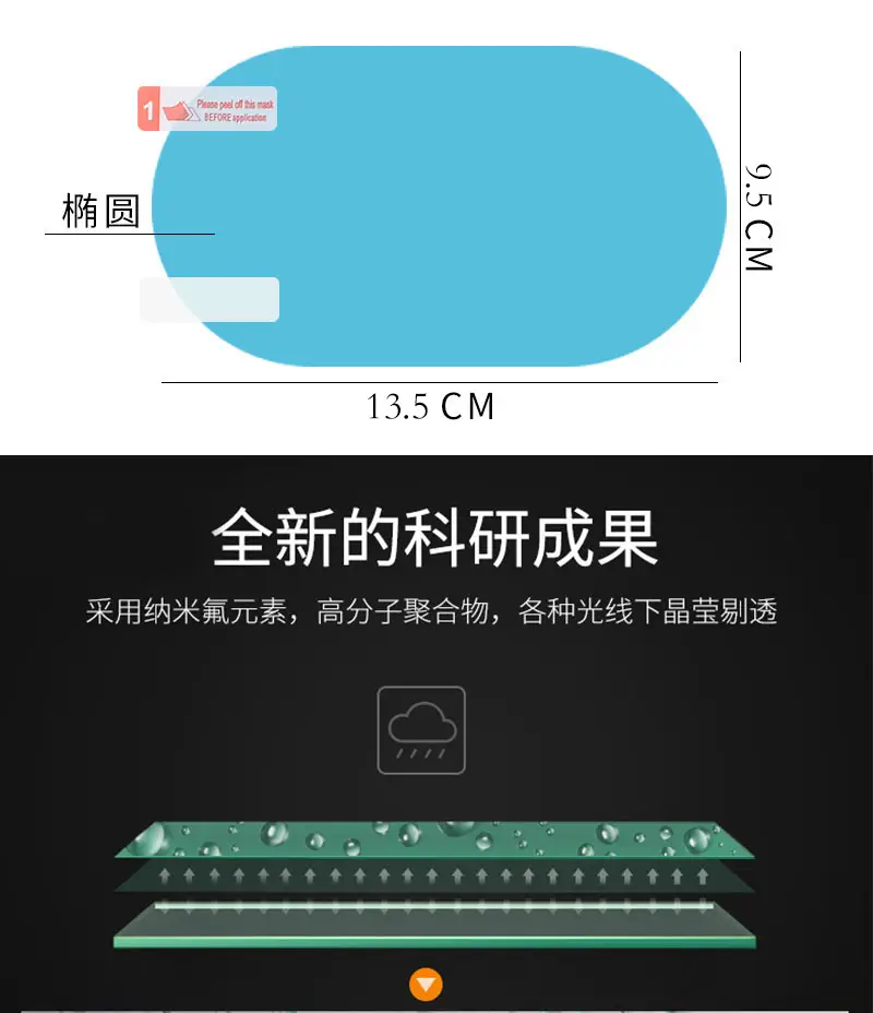 Zhongtai Premium Car Rainproof Film, Reflective Mirror Anti-Fog Nano Film, Water-Repellent Rearview Mirror Sticker Manufacturer, Car Window — feature 28