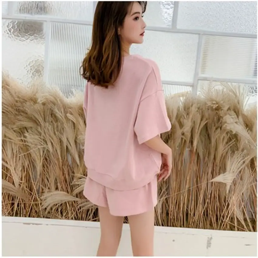 Women Black Loose Fit T-Shirt Shorts Set Spring Summer - Image 6