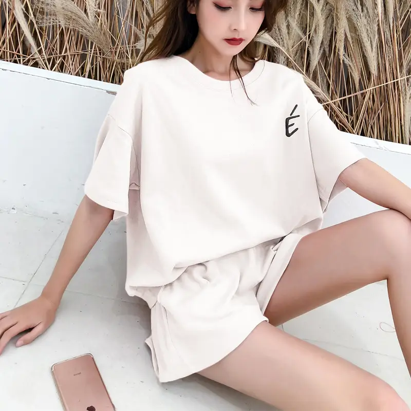 Women Black Loose Fit T-Shirt Shorts Set Spring Summer - Image 7