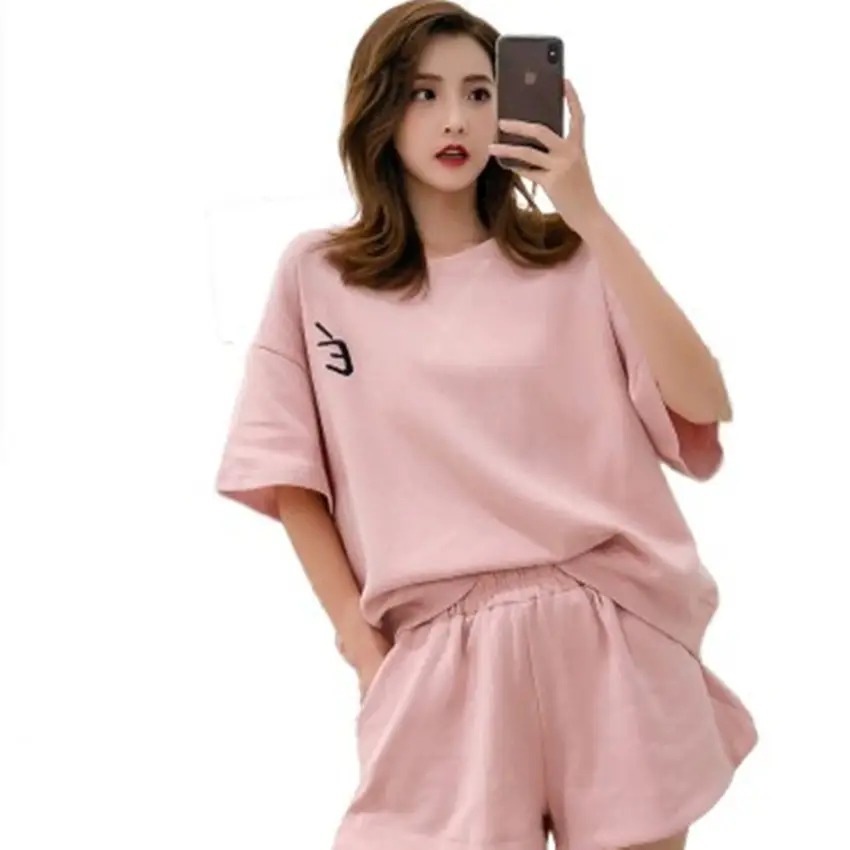 Women Black Loose Fit T-Shirt Shorts Set Spring Summer - Image 8