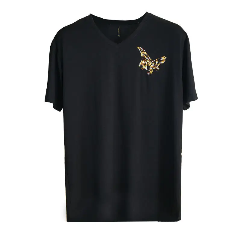 Bi Meng Embroidered Fat Man T-Shirt V-Neck - Image 6
