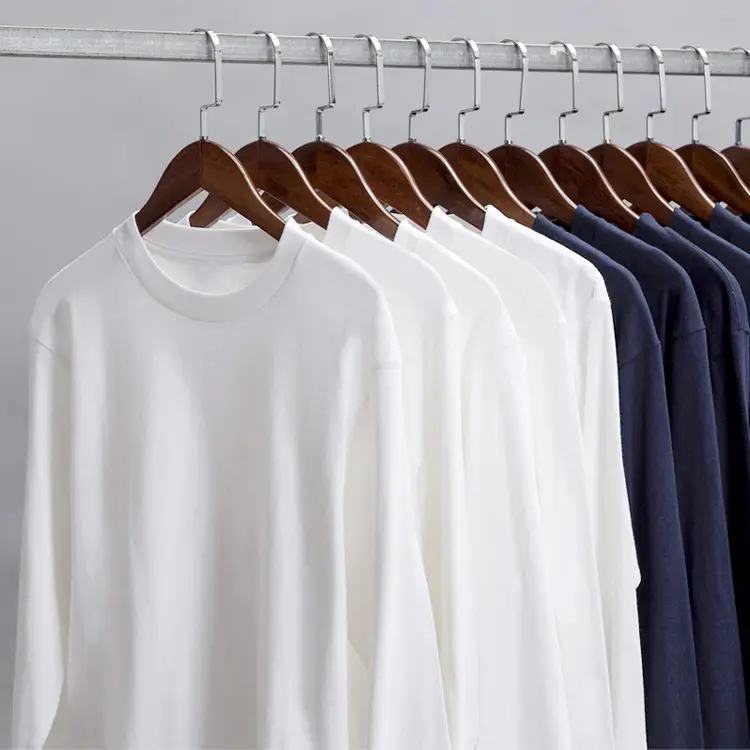 Black Cotton Long Sleeve Crewneck T-Shirt 250g - Image 6