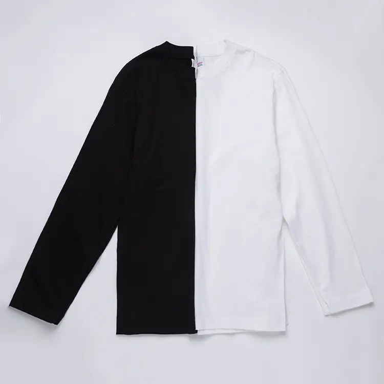 Black Cotton Long Sleeve Crewneck T-Shirt 250g - Image 8
