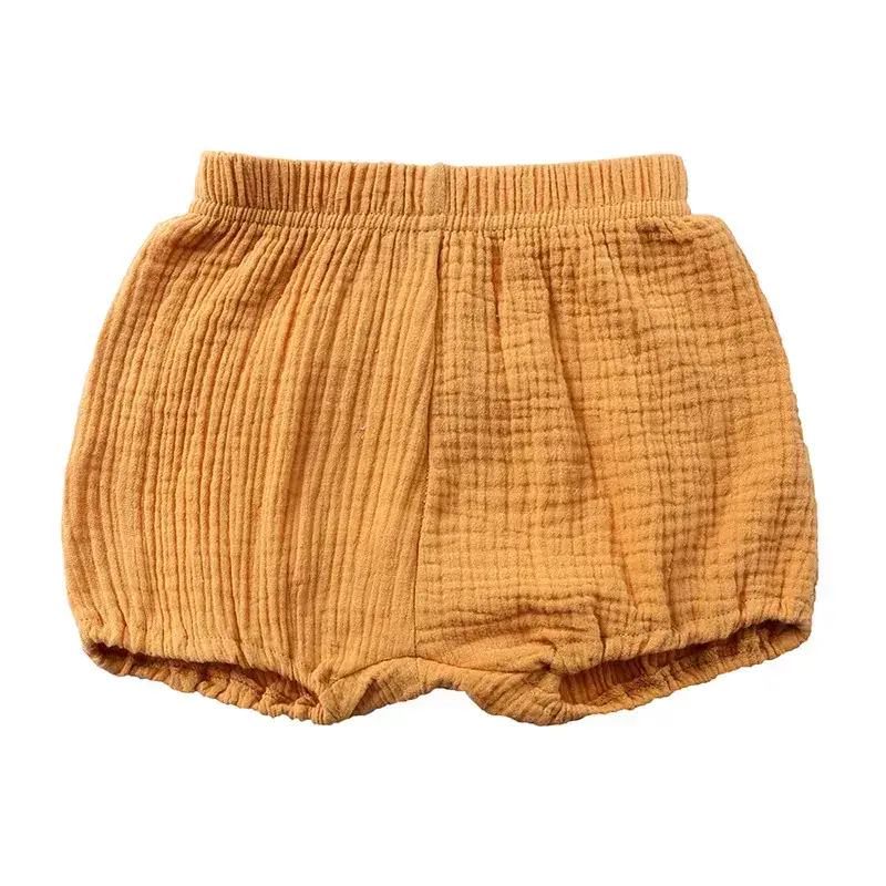 2025 Summer Kids Shorts Orange Elastic Waist - Image 3