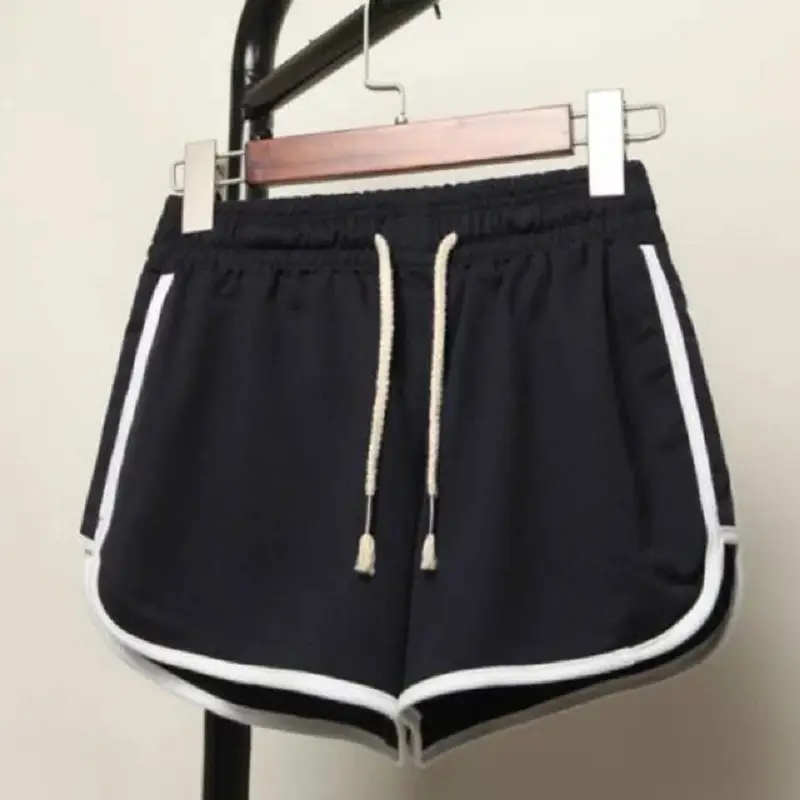 Men Grey Drawstring Shorts with White Stripes - Image 5