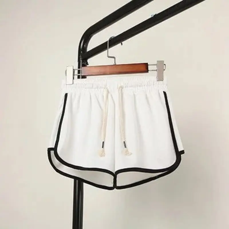 Men Grey Drawstring Shorts with White Stripes - Image 7