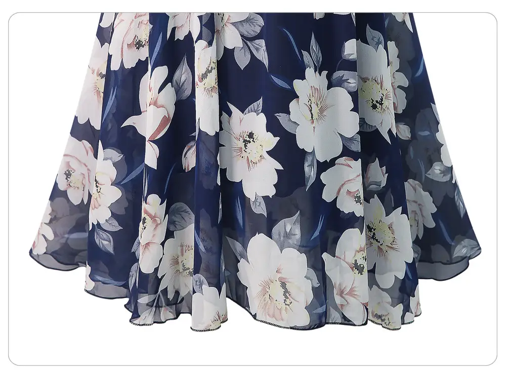 Floral Chiffon Skirt Large Size European Style — feature 11