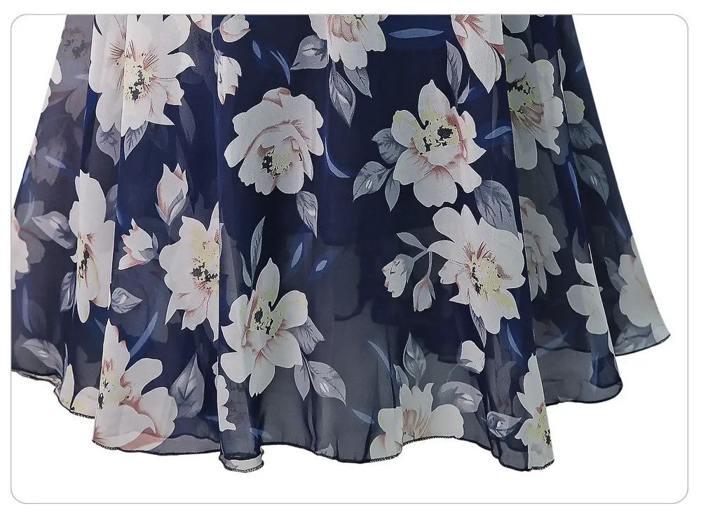 Floral Chiffon Skirt Large Size European Style — feature 14