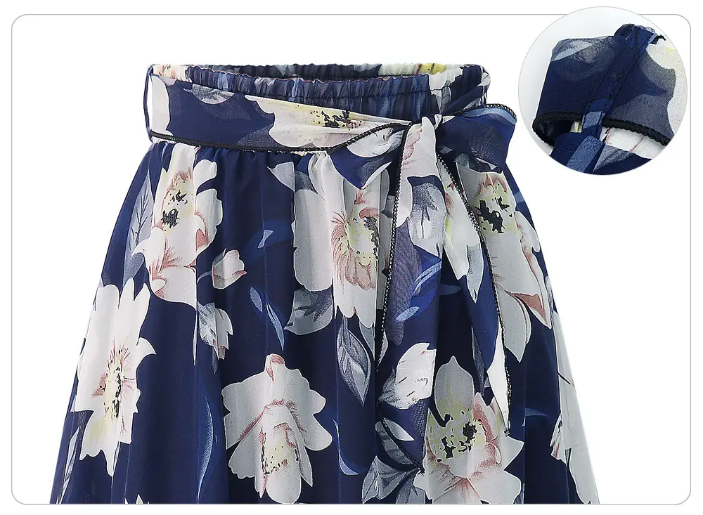 Floral Chiffon Skirt Large Size European Style — feature 9