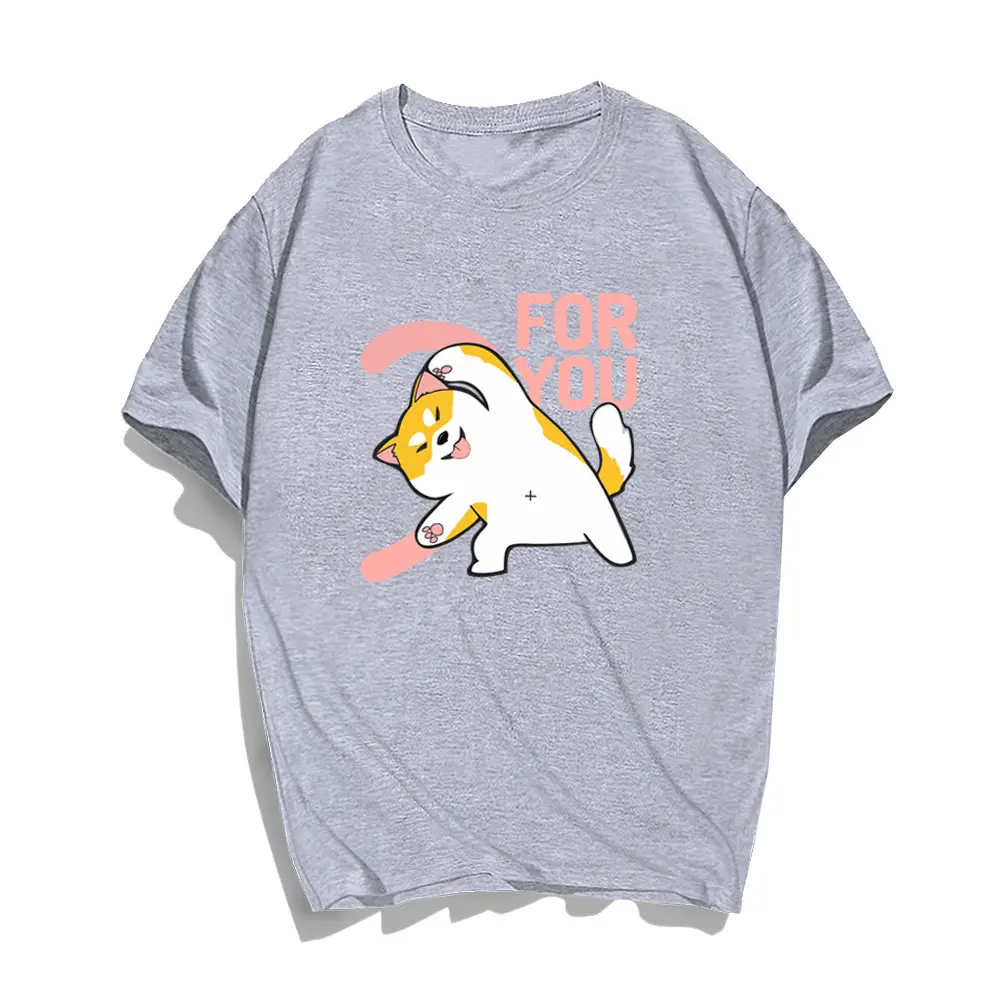 Men Women Summer Cartoon Cats Dogs Cotton T-Shirt Green - Image 18