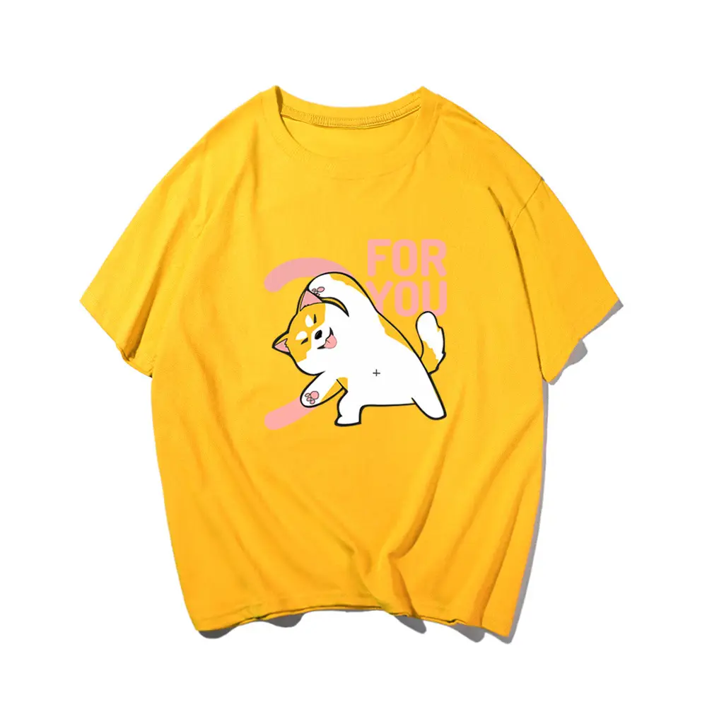 Men Women Summer Cartoon Cats Dogs Cotton T-Shirt Green - Image 2