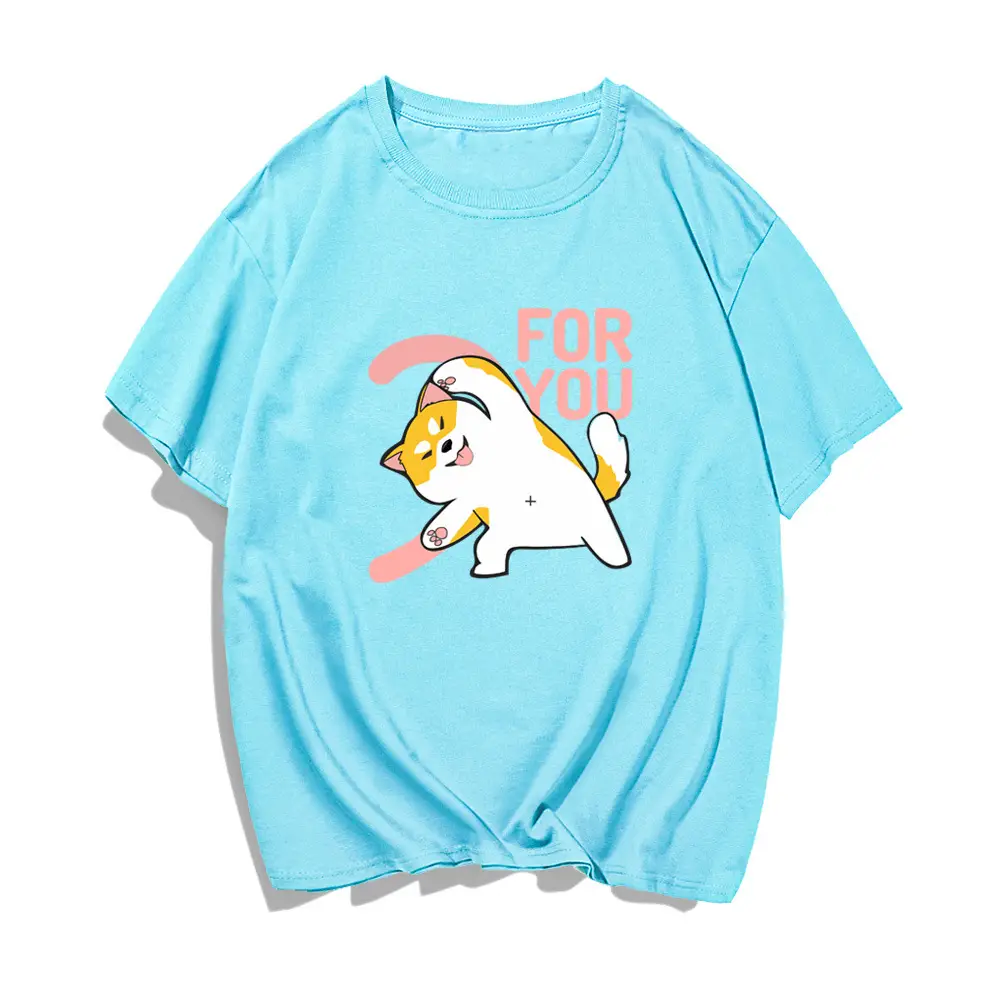Men Women Summer Cartoon Cats Dogs Cotton T-Shirt Green - Image 20