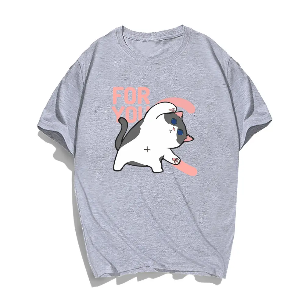 Men Women Summer Cartoon Cats Dogs Cotton T-Shirt Green - Image 4