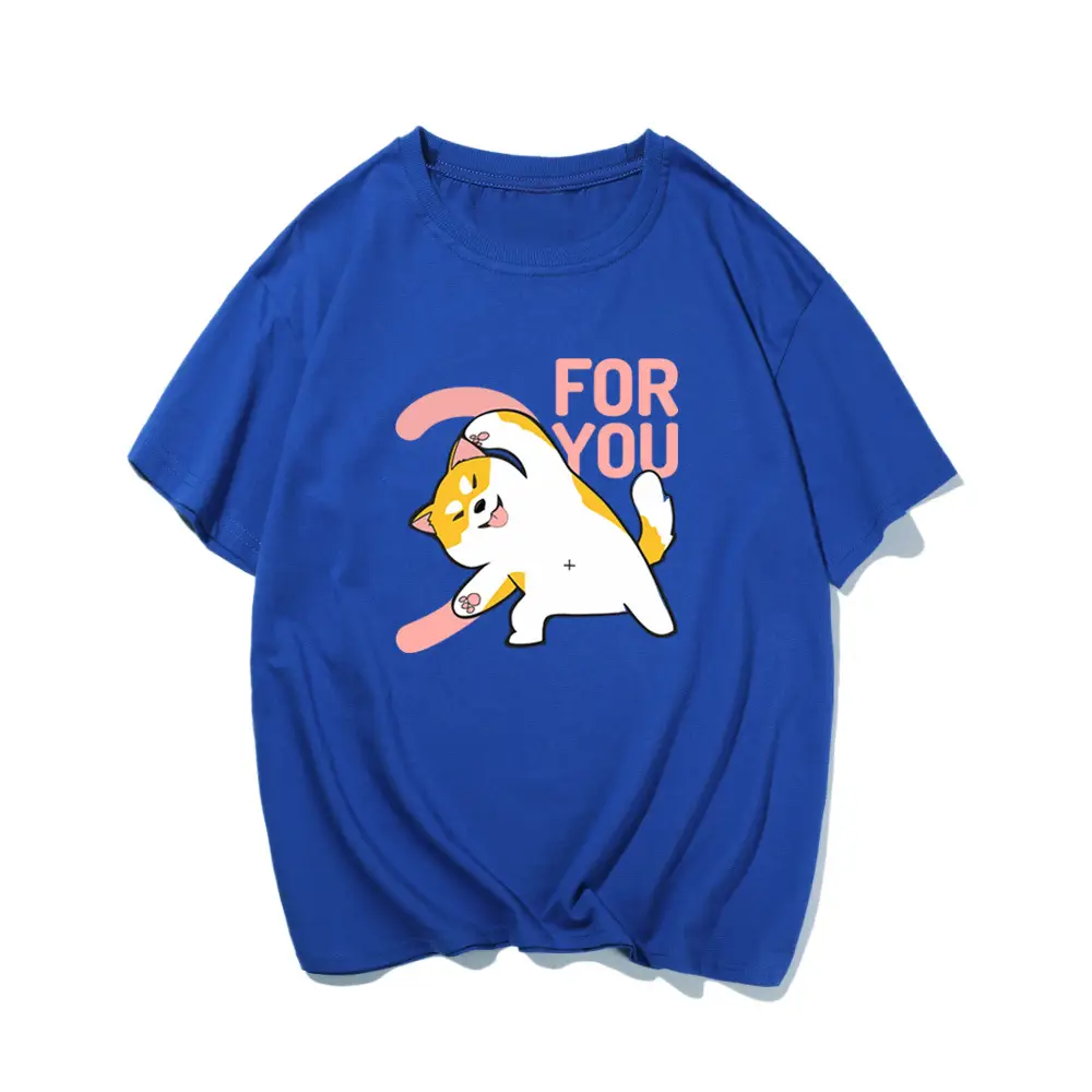 Men Women Summer Cartoon Cats Dogs Cotton T-Shirt Green - Image 7