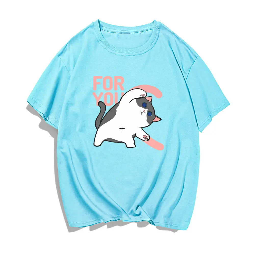 Men Women Summer Cartoon Cats Dogs Cotton T-Shirt Green - Image 8