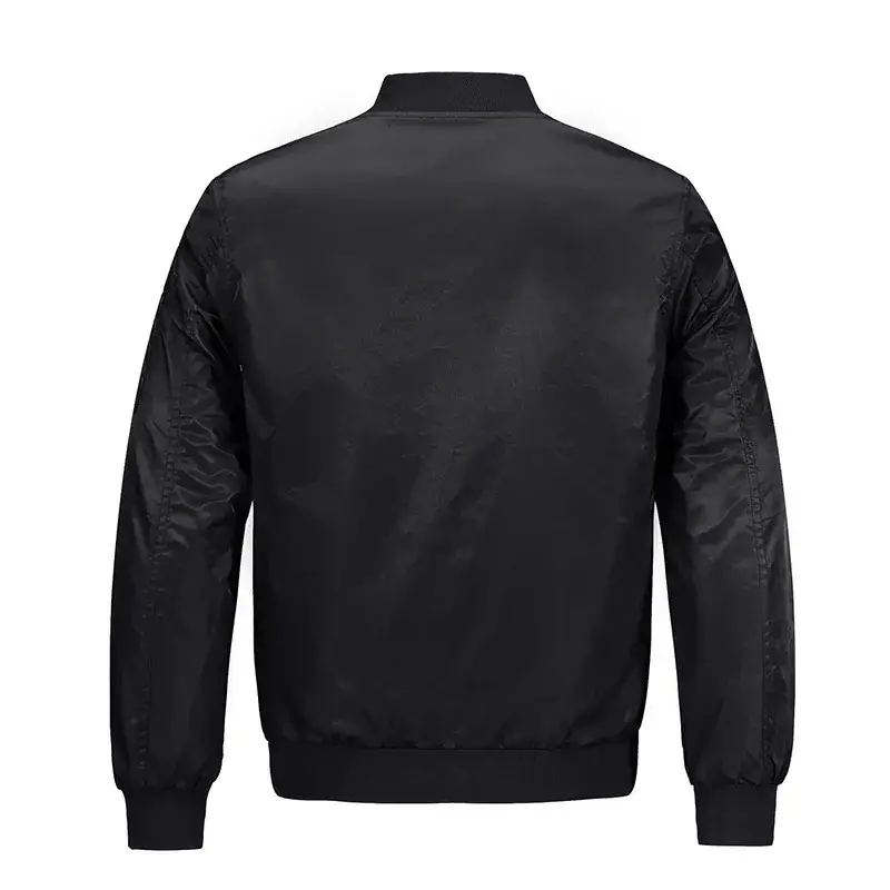 Men's Black Bomber Jacket Plus Size Plus Size - Image 4