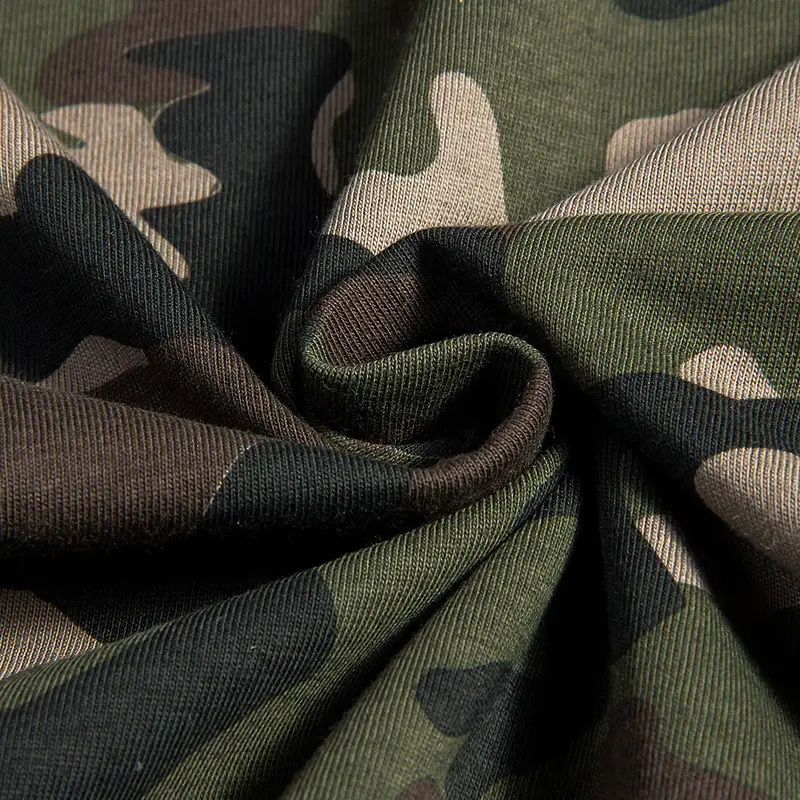 Men Camouflage Pure Cotton T-Shirt Short Sleeve Round Neck
