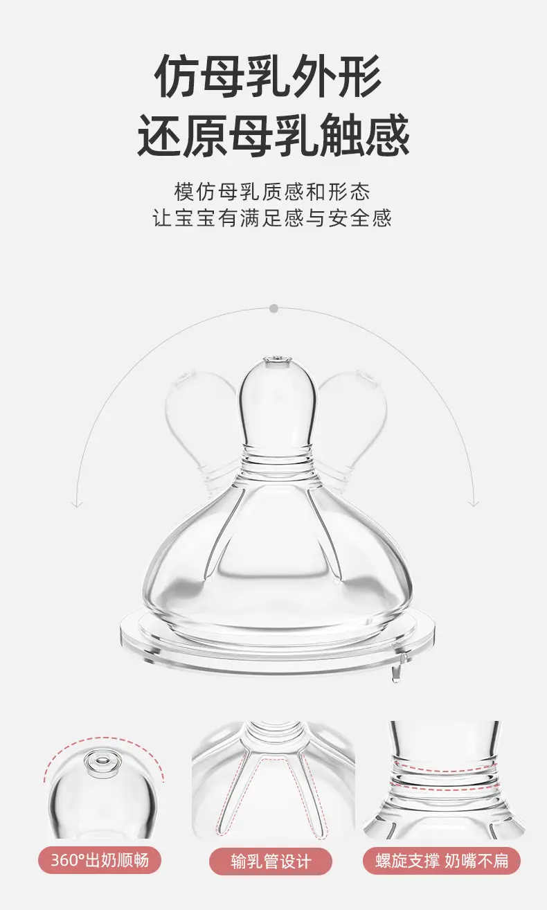 Oberney 150ML newborn glass bottle wide diameter anti-choking and anti-flatulence baby bottle baby 0-6 months — feature 4