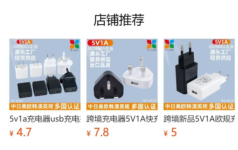 Cross-border European 5V1A Mobile Charger US Power Adapter Mini Charging Head — feature 2