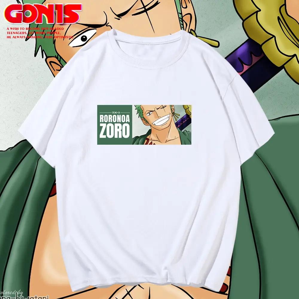 Y One Piece Zoro Printed Black T-Shirt