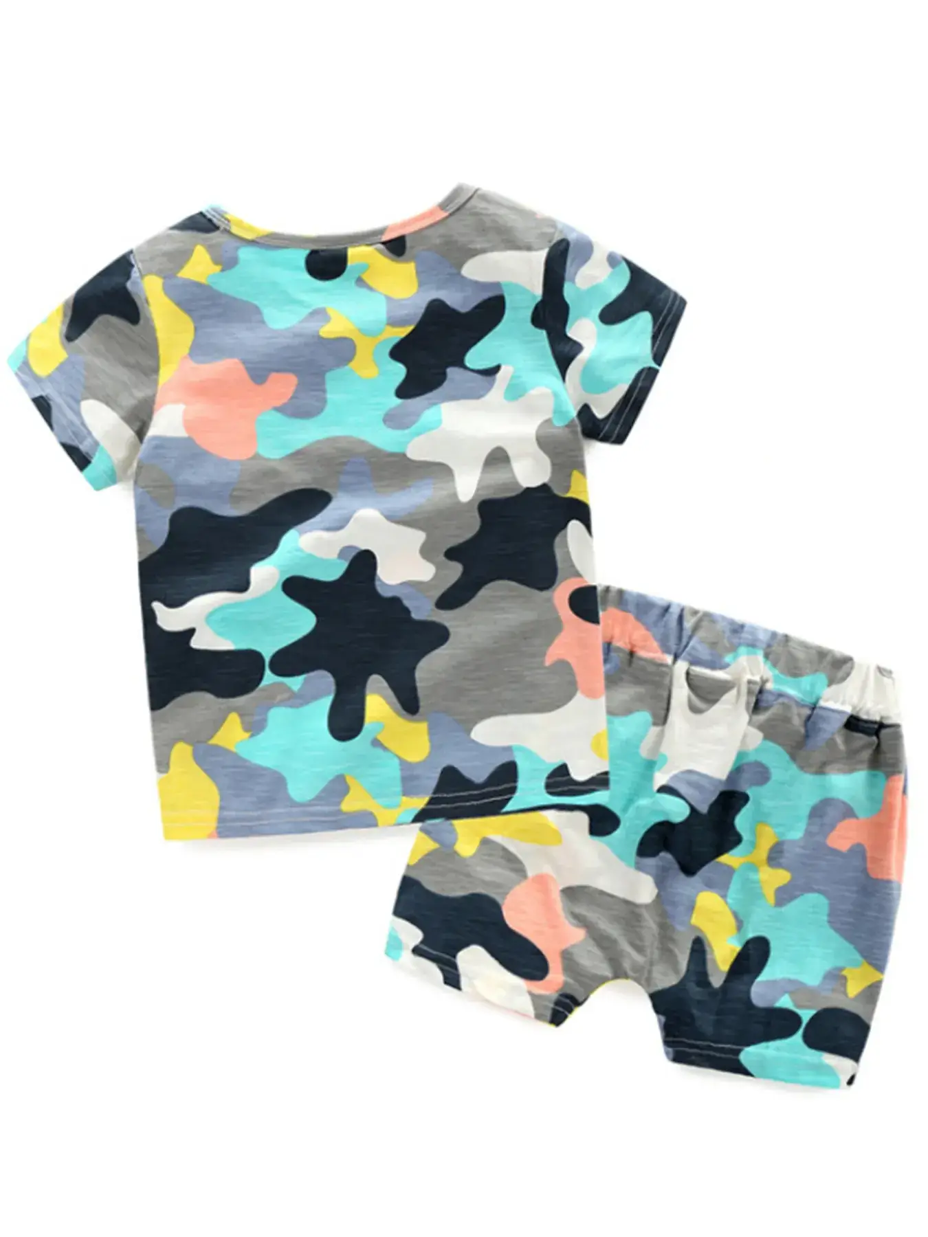 Summer Camo Kids Hoodie Shorts Set Ym008 - Image 7