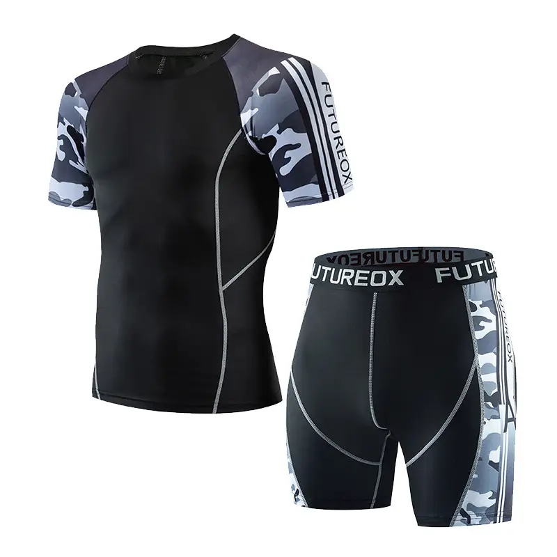 Men's Black FUTURE Stretchy Running Shorts & Top Set