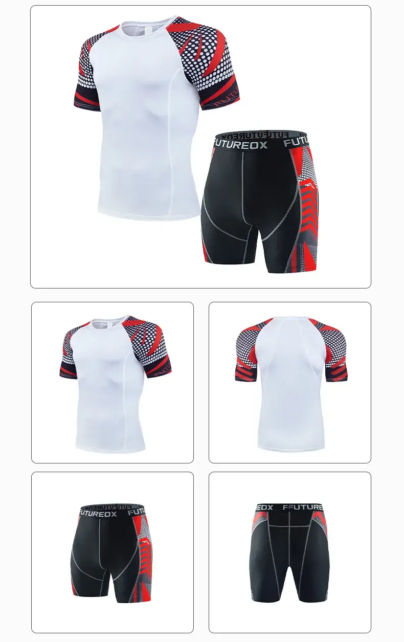 Men's Black FUTURE Stretchy Running Shorts & Top Set — feature 18