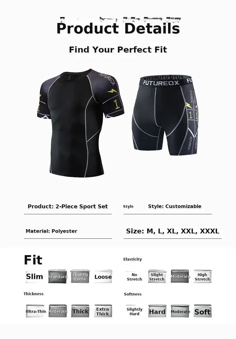 Men's Black FUTURE Stretchy Running Shorts & Top Set — feature 3