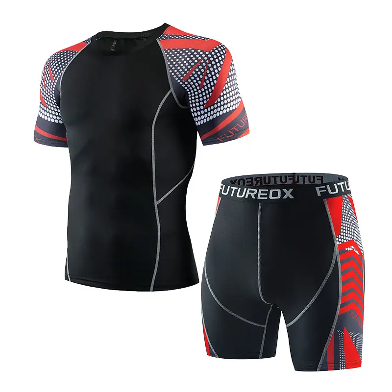 Men's Black FUTURE Stretchy Running Shorts & Top Set