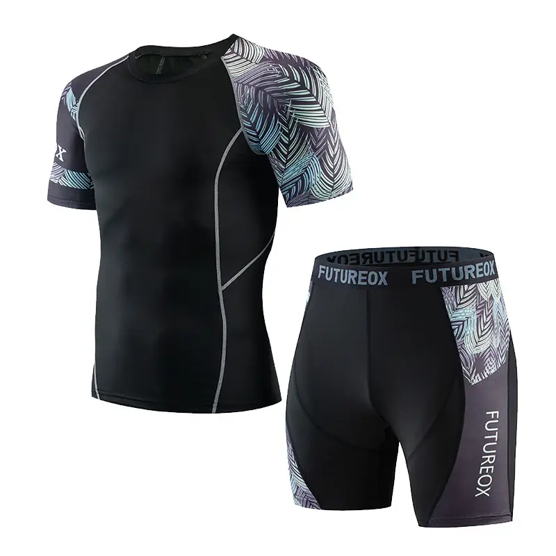 Men's Black FUTURE Stretchy Running Shorts & Top Set