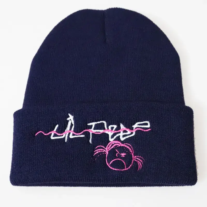 Pink Embroidered Girl's Ski Hat with Love Lil Peep Design - Image 3