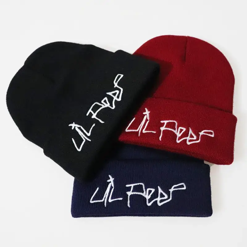 Pink Embroidered Girl's Ski Hat with Love Lil Peep Design - Image 12