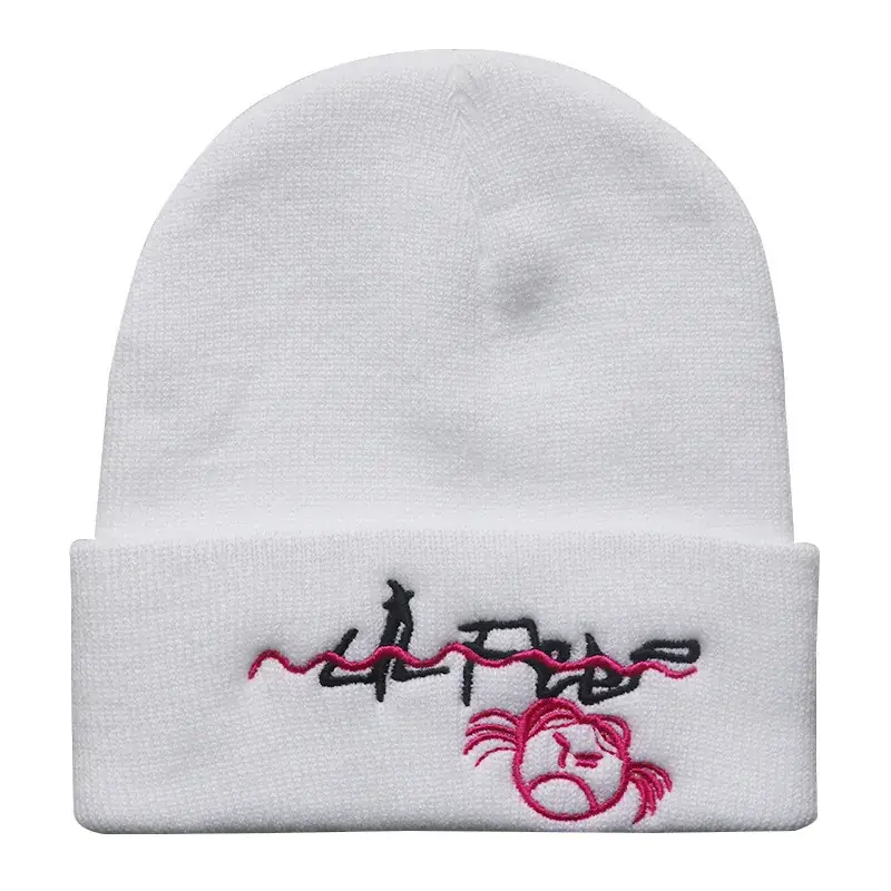 Pink Embroidered Girl's Ski Hat with Love Lil Peep Design - Image 8
