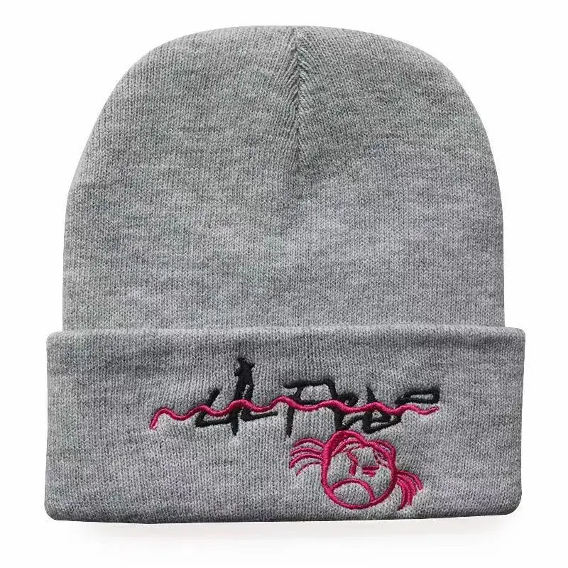 Pink Embroidered Girl's Ski Hat with Love Lil Peep Design - Image 9