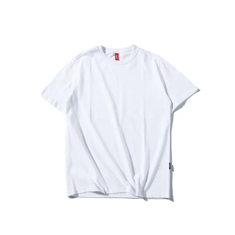 Men White Short Sleeve T-Shirt Loose Fit Summer Wear