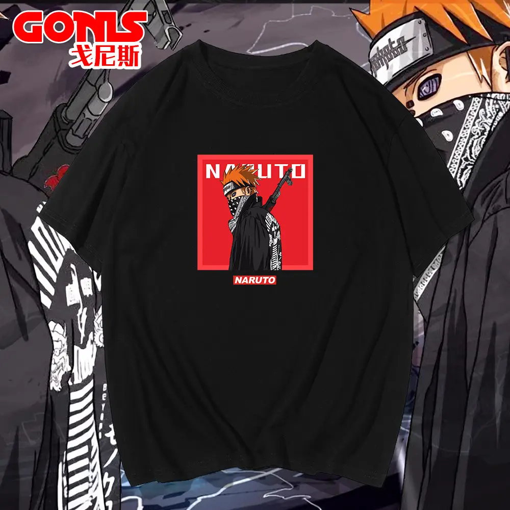Naruto Print T-Shirt Yellow Large for Teens - Image 6