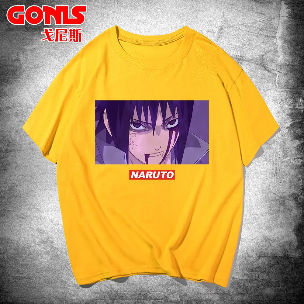 Men Naruto Anime T-Shirt Red Cotton Loose Fit - Image 7