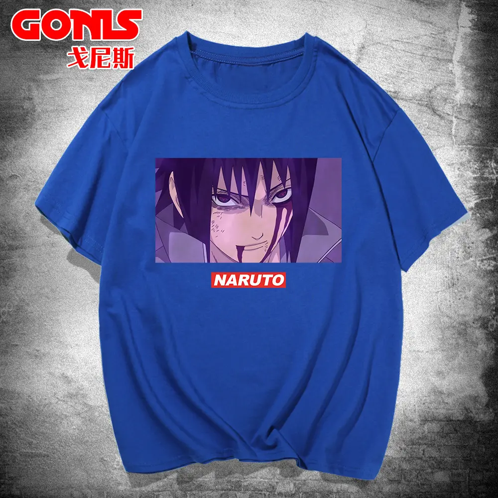 Men Naruto Anime T-Shirt Red Cotton Loose Fit - Image 10