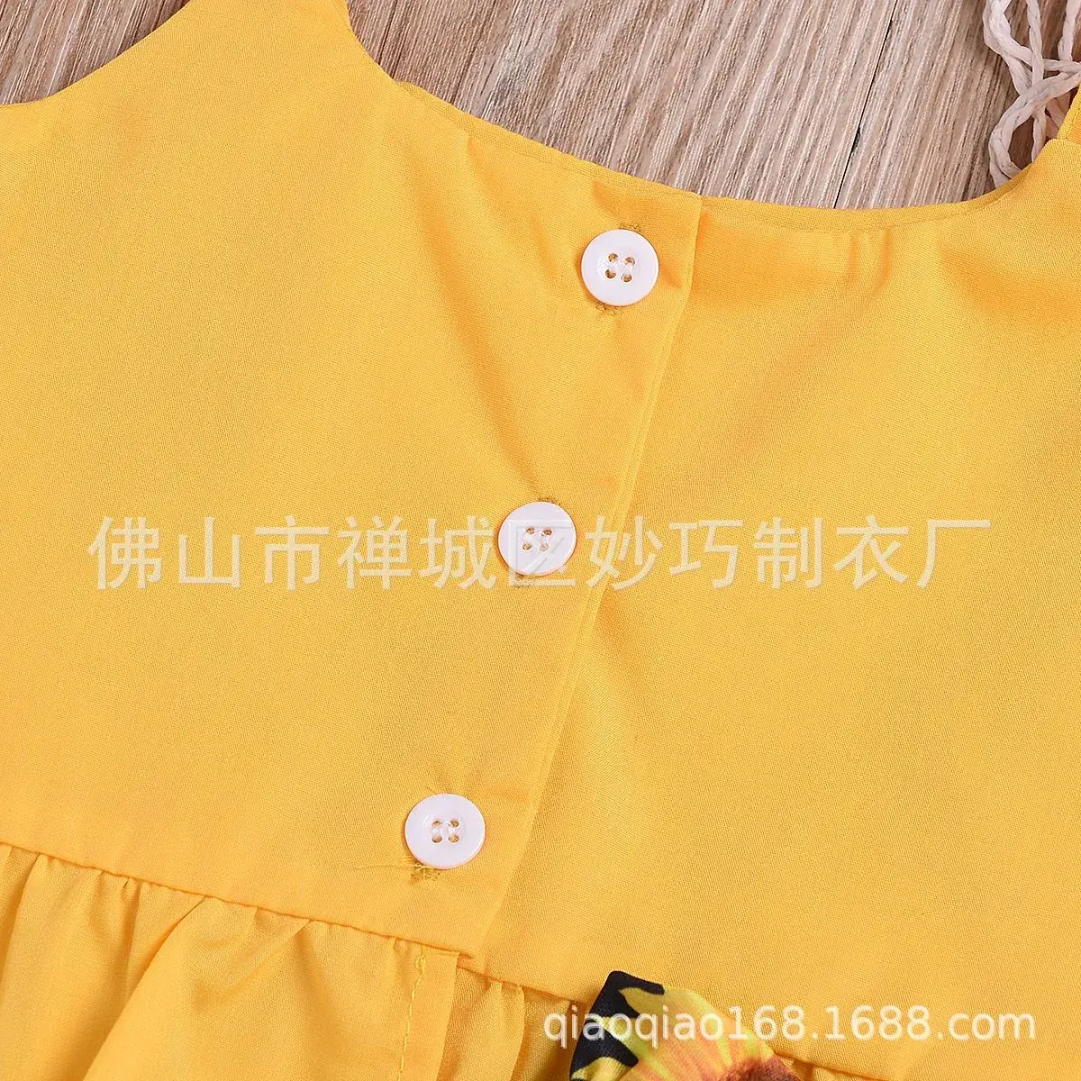 Yellow Button Front Girl's Cotton Top - Image 5