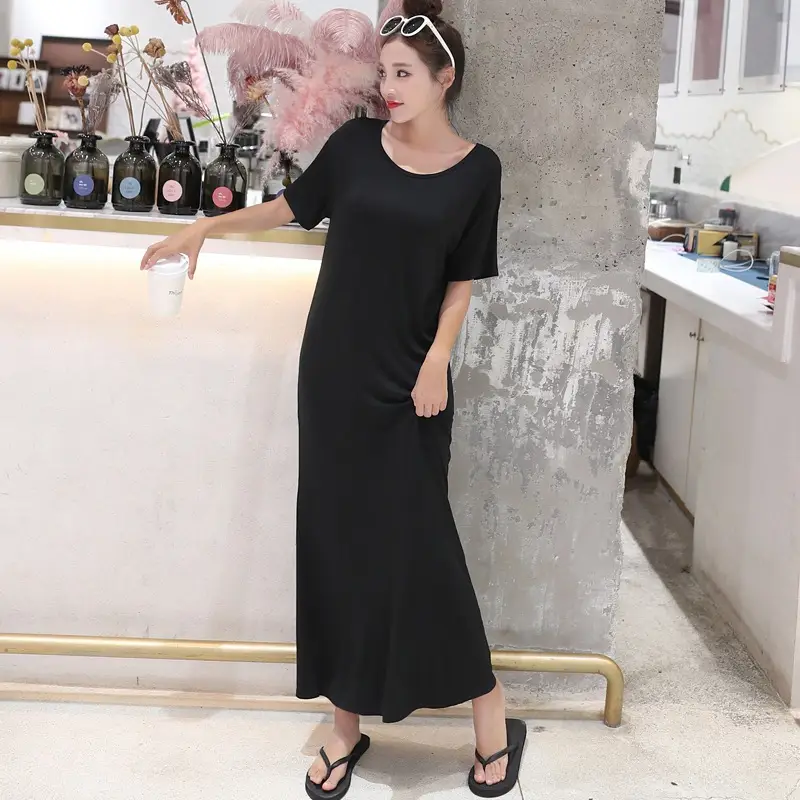 Summer Korean Style Women's Dress Long Dress Long Sleeve