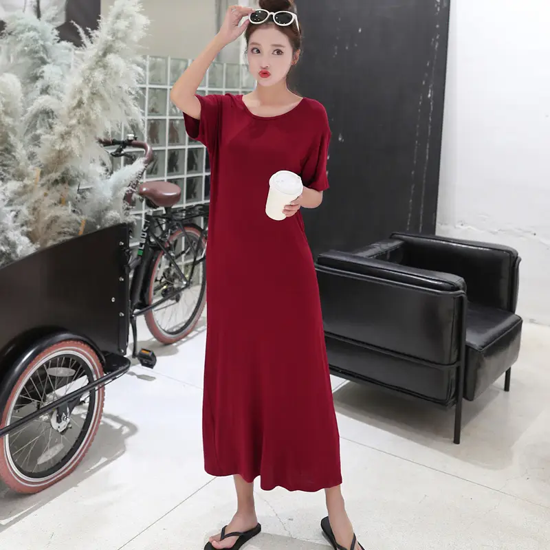 Summer Korean Style Women's Dress Long Dress Long Sleeve