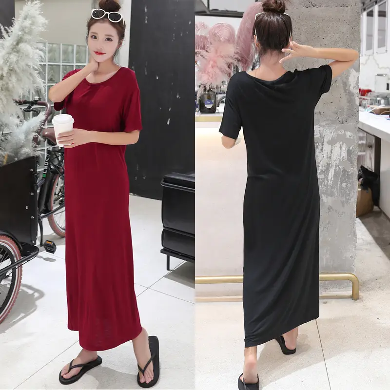 Summer Korean Style Women's Dress Long Dress Long Sleeve