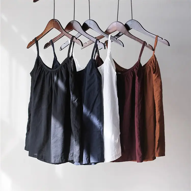 Women's White Sleeveless Camisole with Elastic Band - Image 2