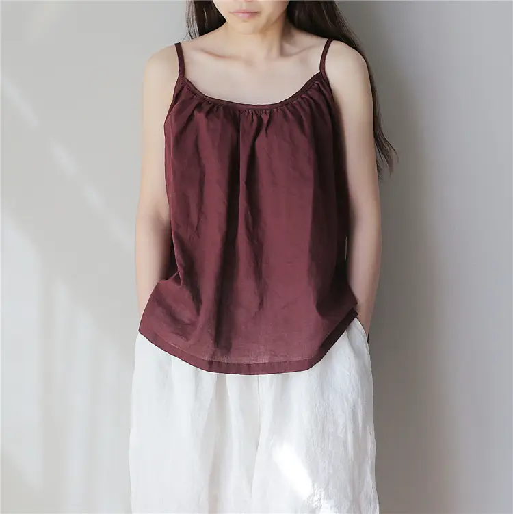 Women's White Sleeveless Camisole with Elastic Band - Image 3