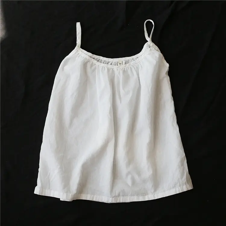 Women's White Sleeveless Camisole with Elastic Band - Image 5