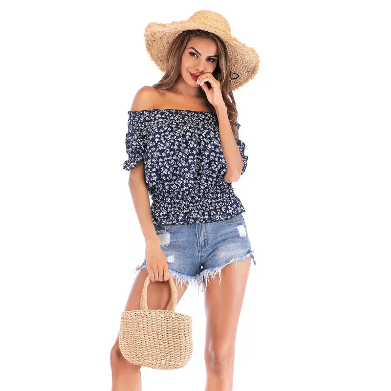 Off-Shoulder Chiffon Floral Shirt for Women - Image 3